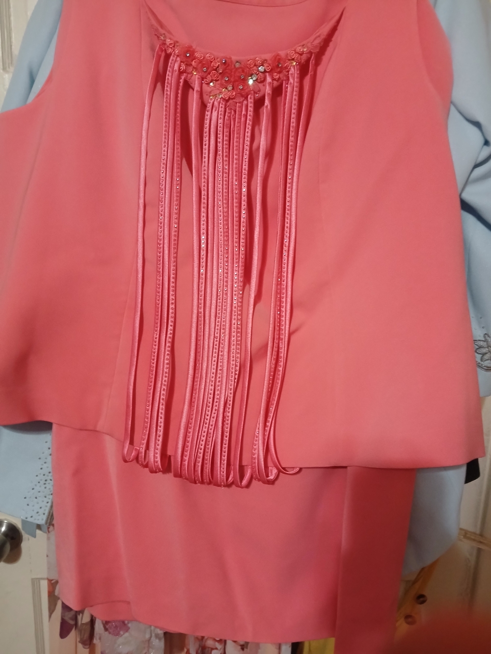 Tango Women’s Pink 3pc Skirt Set With  Fringe DETAILS.